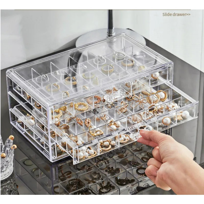 Drawer Style Transparent Jewelry Box Large Capacity Ring Earring Necklace Acrylic Jewelry Sorting Box Jewelry Box Organizer