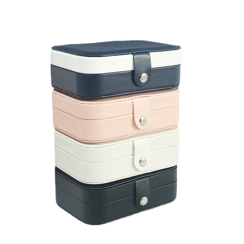 Double-Layer Jewelry Storage Box Portable Travel Jewelry Holder Organizer Storage Display Ring Necklace Stand For Jewelry